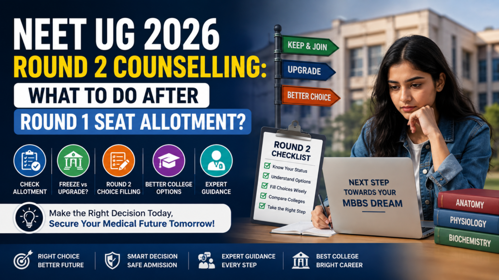 NEET UG 2026 Round 2 Counselling: What to Do After Round 1 Seat Allotment?